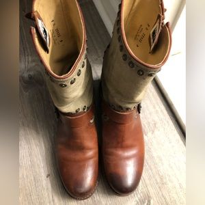 Frye leather and canvas boots